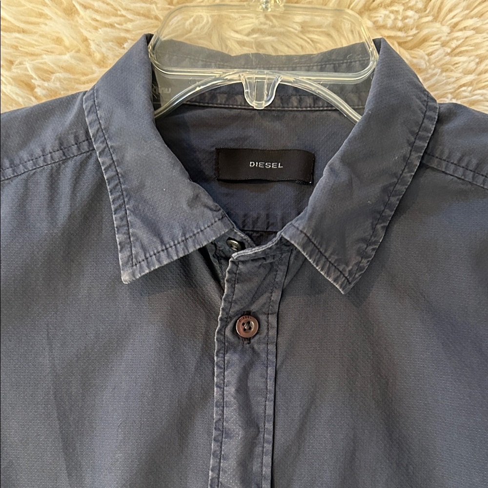 Diesel Dark Blue Casual Button Down Shirt - Picture 2 of 6